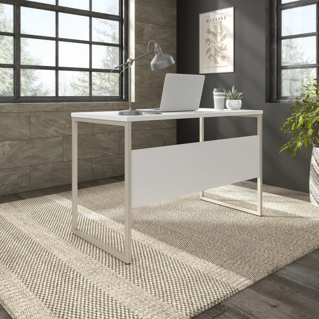 Bush Furniture Hybrid 48W X 24D Computer Table Desk In White - HYD148WH - Image 4