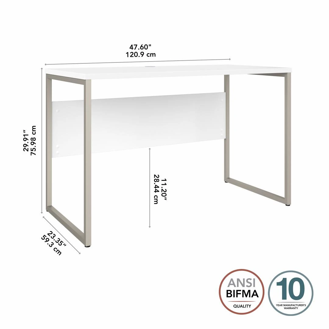 Bush Furniture Hybrid 48W X 24D Computer Table Desk In White - HYD148WH - Image 2
