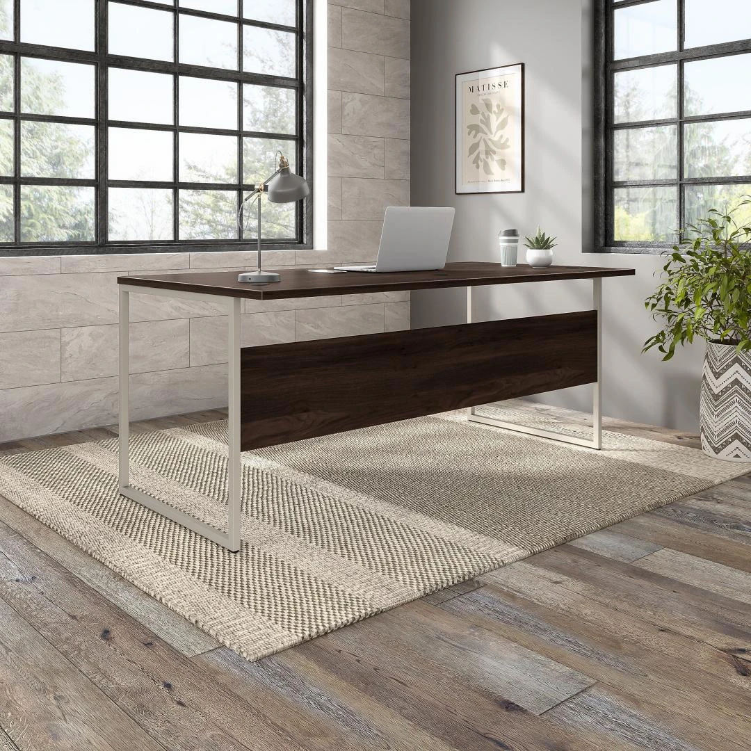 Bush Furniture Hybrid 72W X 36D Computer Table Desk In Black Walnut - HYD172BW - Image 3