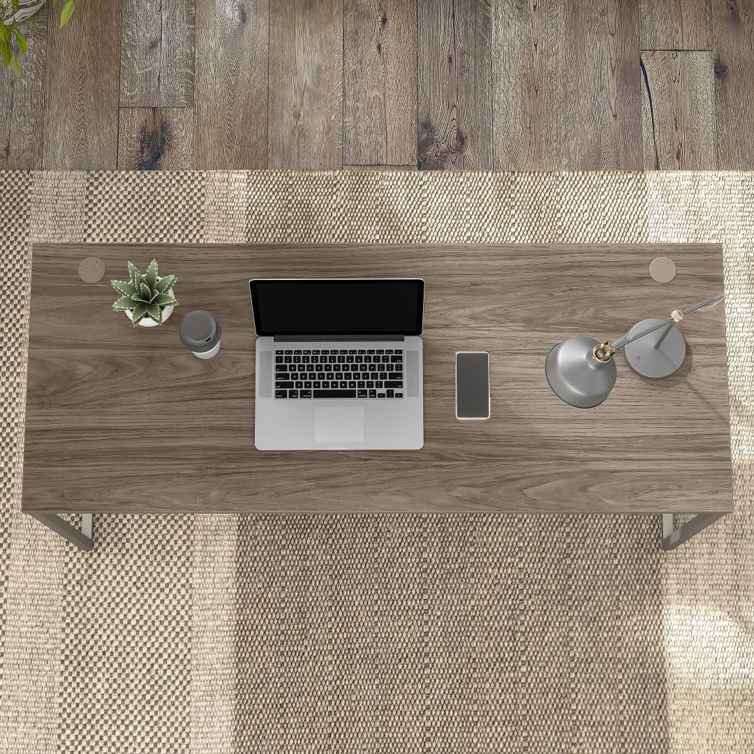 Bush Furniture Hybrid 60W X 24D Computer Table Desk In Modern Hickory - HYD260MH - Image 10