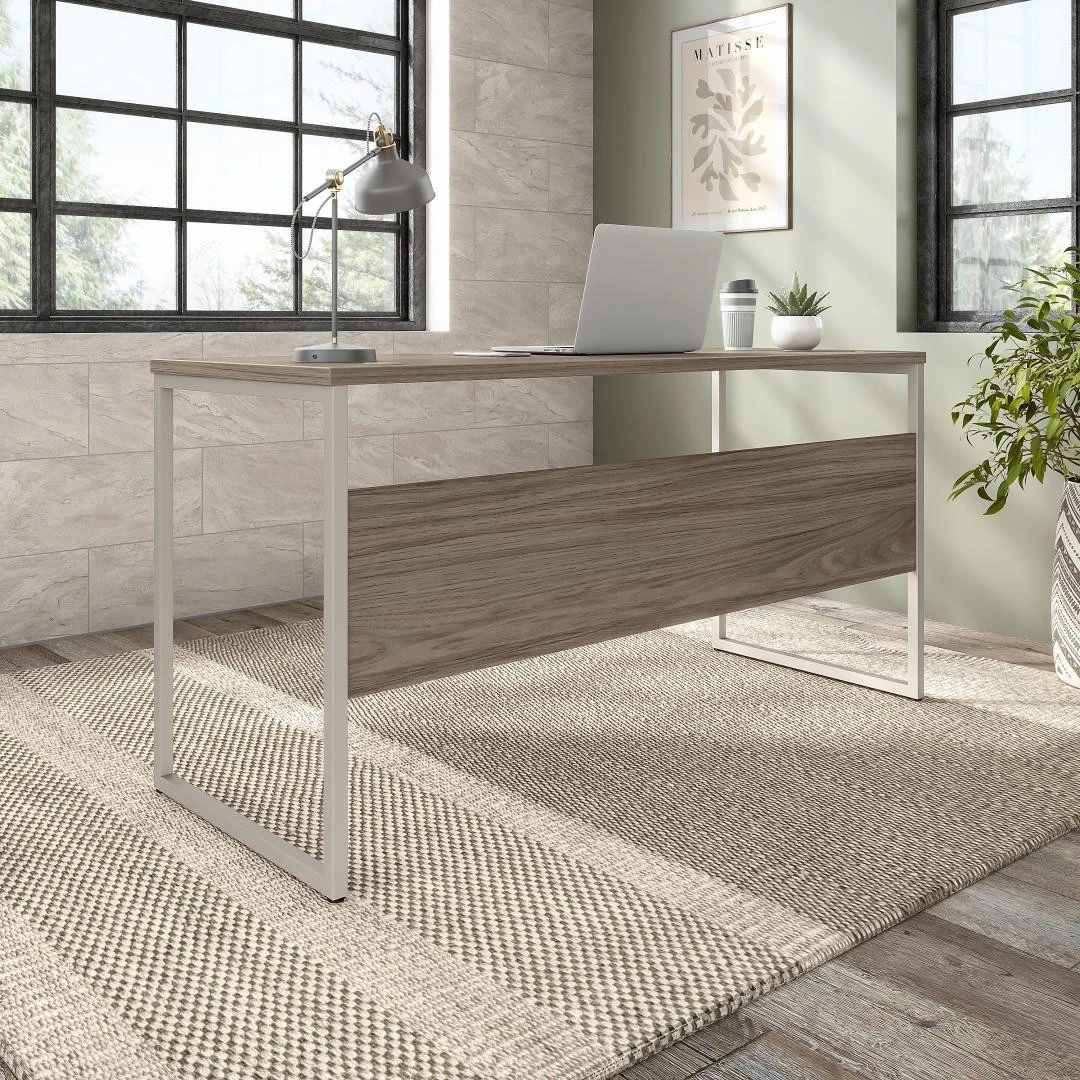 Bush Furniture Hybrid 60W X 24D Computer Table Desk In Modern Hickory - HYD260MH - Image 4