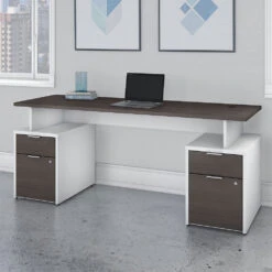 Bush Business Furniture Jamestown 72W Desk With 4 Drawers - JTN005SGWHSU