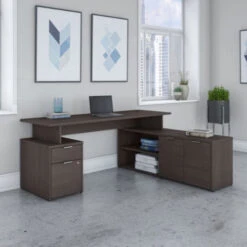 Bush Business Furniture Jamestown 60" L-Shaped Desk Package - JTN021SGSU