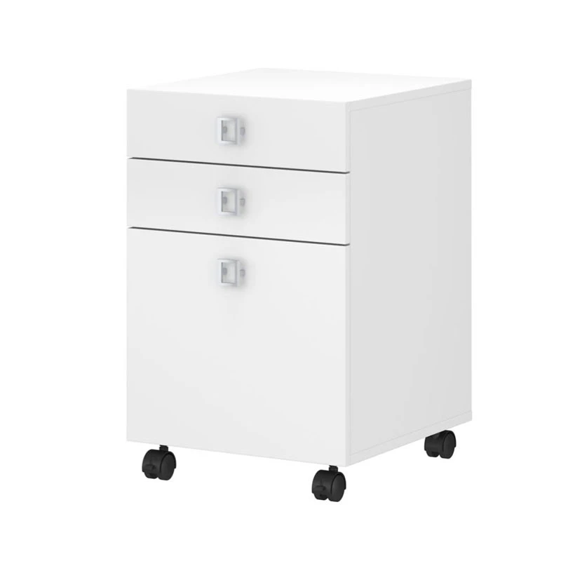 Bush Echo L-Shaped Desk With Hutch And Pedestal File 60" -ECH009PW - Image 5