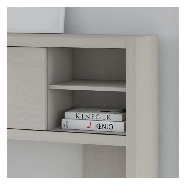 Bush Echo L-Shaped Desk With Hutch And Pedestal File 60" -ECH009GS - Image 5