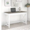 Bush Key West 48W Writing Desk Shiplap Gray And Pure White - KWD148G2W-03