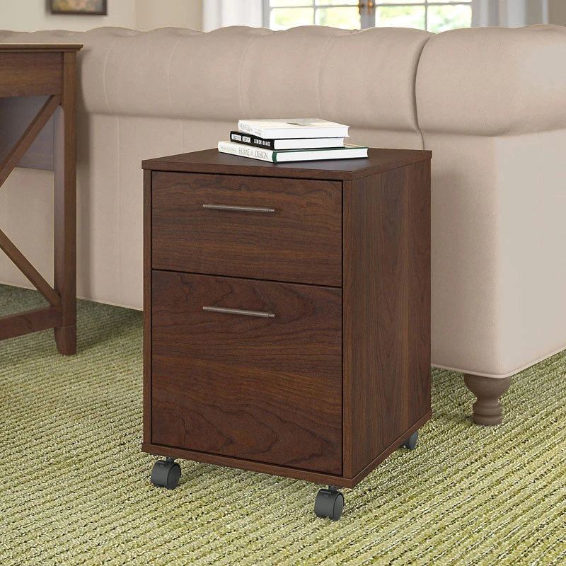 Bush Key West 48"W Writing Desk With 2 Drawer Mobile Pedestal And 5 Shelf Bookcase - KWS002BC - Image 16