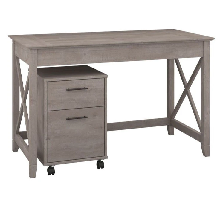 Bush Key West 48W Writing Desk With 2 Drawer Mobile Pedestal - KWS001WG