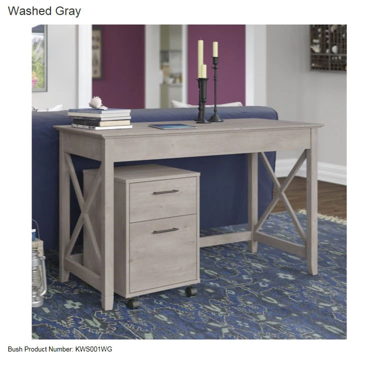 Bush Key West 48W Writing Desk With 2 Drawer Mobile Pedestal - KWS001WG - Image 3
