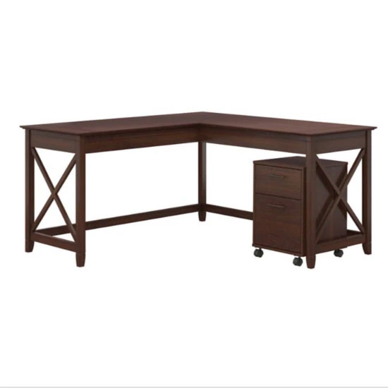 Bush Key West L-Shaped Desk 60" With 2 Drawer Mobile File - KWS013BC - Image 3