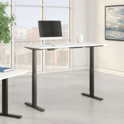 Bush Furniture Move 60 Series 60W X 30D Height Adjustable Table Standing Desk - M6S6030WHBK