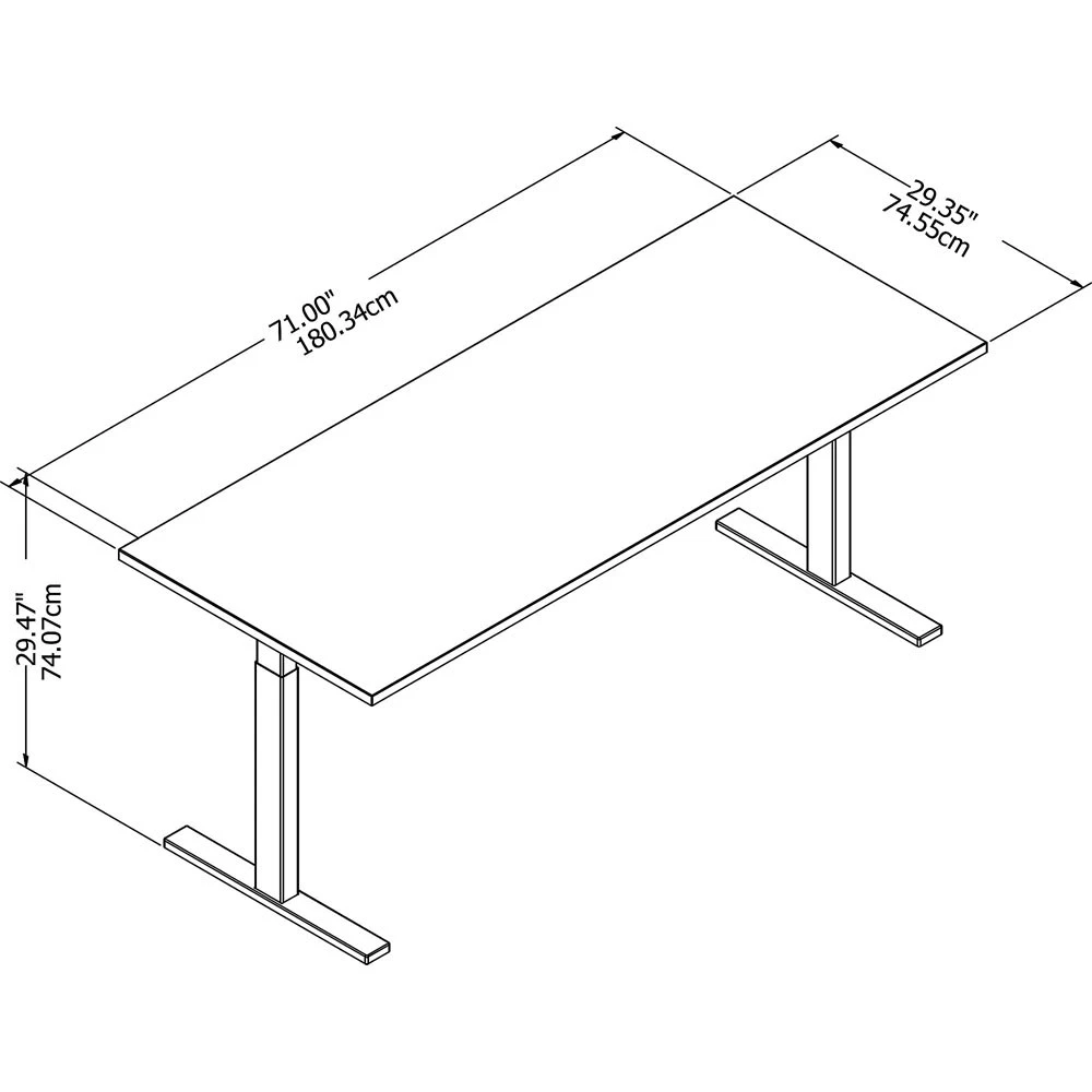 Move 60 Series By Bush Business Furniture 72W X 30D Height Adjustable Standing Desk - M6S7230SGSK - Image 2