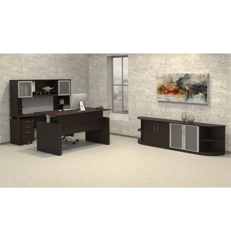 Mayline Medina Laminate Height Adjustable Executive Desk 72" Mocha - MNDSHA72-LDC - Image 2