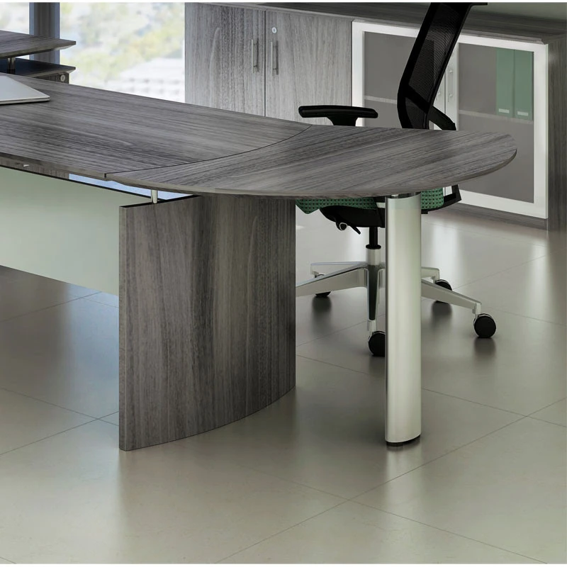 Mayline Medina Executive 72" Desk With Right Return, Left Extension, Drawer, And Cabinet Gray Steel- MNT8R-LGS - Image 6