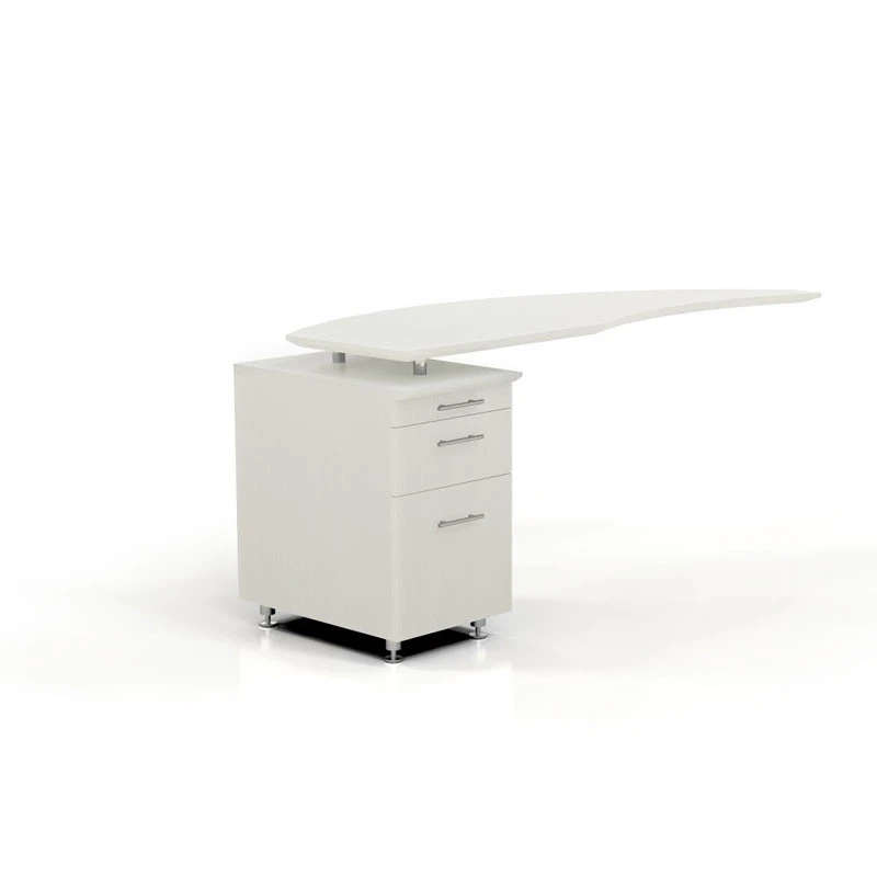 Mayline Medina Executive 72" Desk With Return On Left, Right Curved Desk Extension, And Low Wall Cabinet, Textured Sea Salt- MNT8-TSS - Image 5