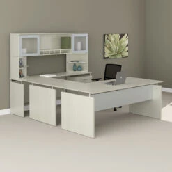 Mayline Medina Laminate Executive 72" U-Shaped Desk Package Textured Sea Salt - MNT39-TSS