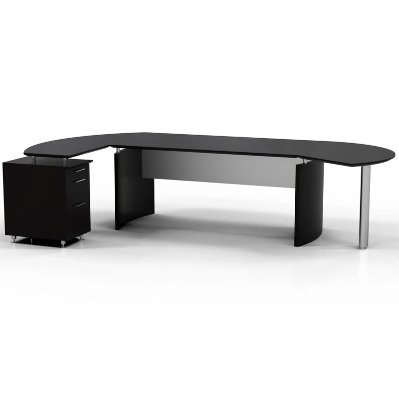 Mayline Medina Executive 72" Desk With Desk Extension, Left Return, And Center Drawer Mocha - MNT5-LDC