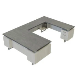 Mayline Safco Mirella U-Shaped Desk Package Stone Gray - MRUSBF7236SGY