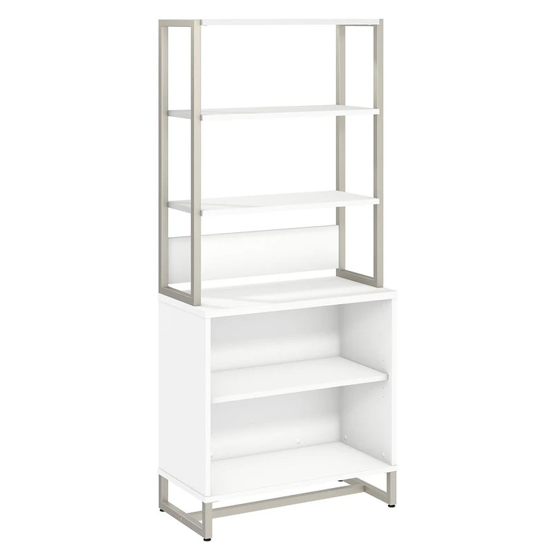 Kathy Ireland By Bush Method Collection 72W L-Shaped Desk W Bookcase And File Storage White - MTH029WHSU - Image 4