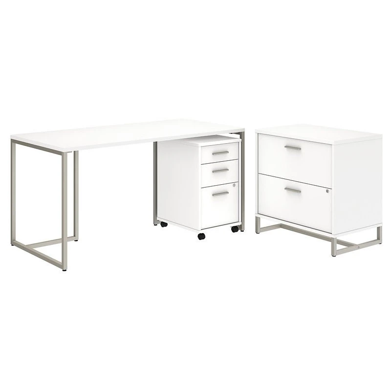 Kathy Ireland By Bush Method Collection 60W Desk With File Storage White - MTH025WHSU - Image 2