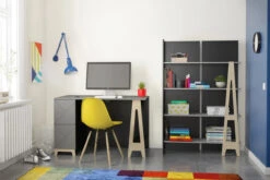 Nexera Atypik 2 Piece Home Office Set, Black/Greige And Russian Plywood - 403038