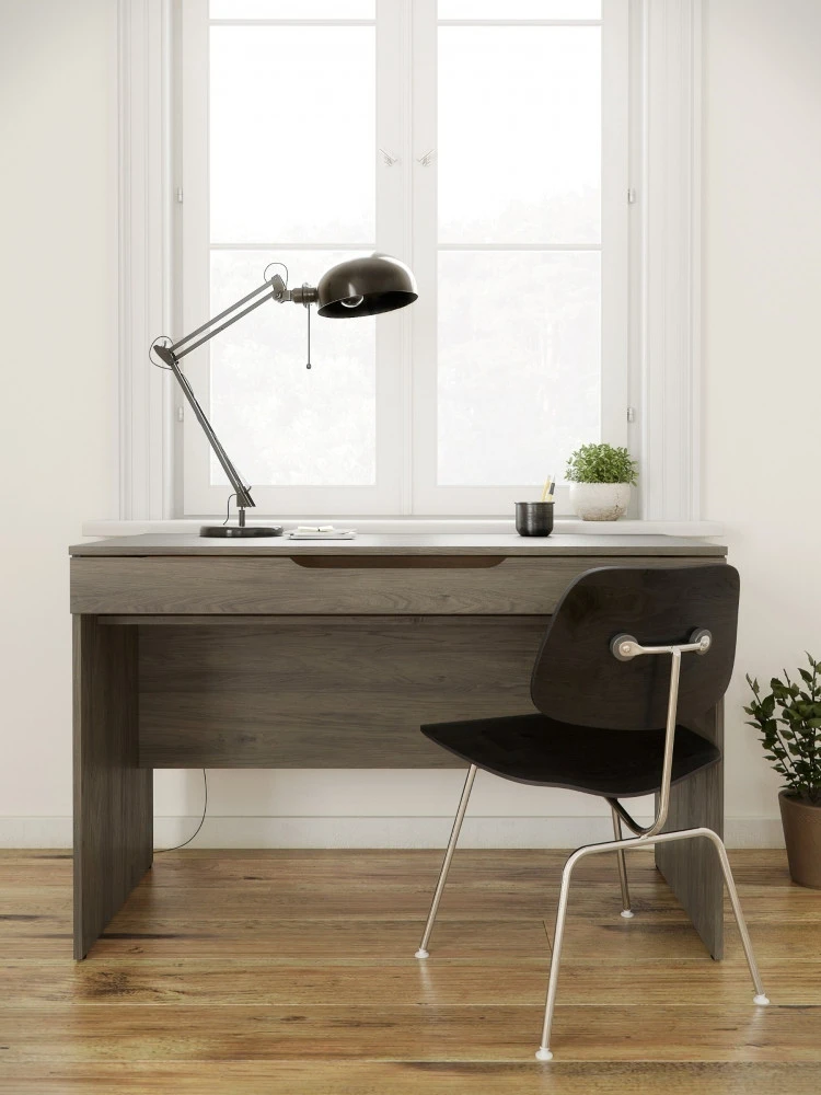 NexeraArobas Desk With Drawer, Bark Grey - 601844
