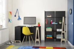 Nexera Atypik 2-Drawer Desk, Black And Russian Plywood - 608106