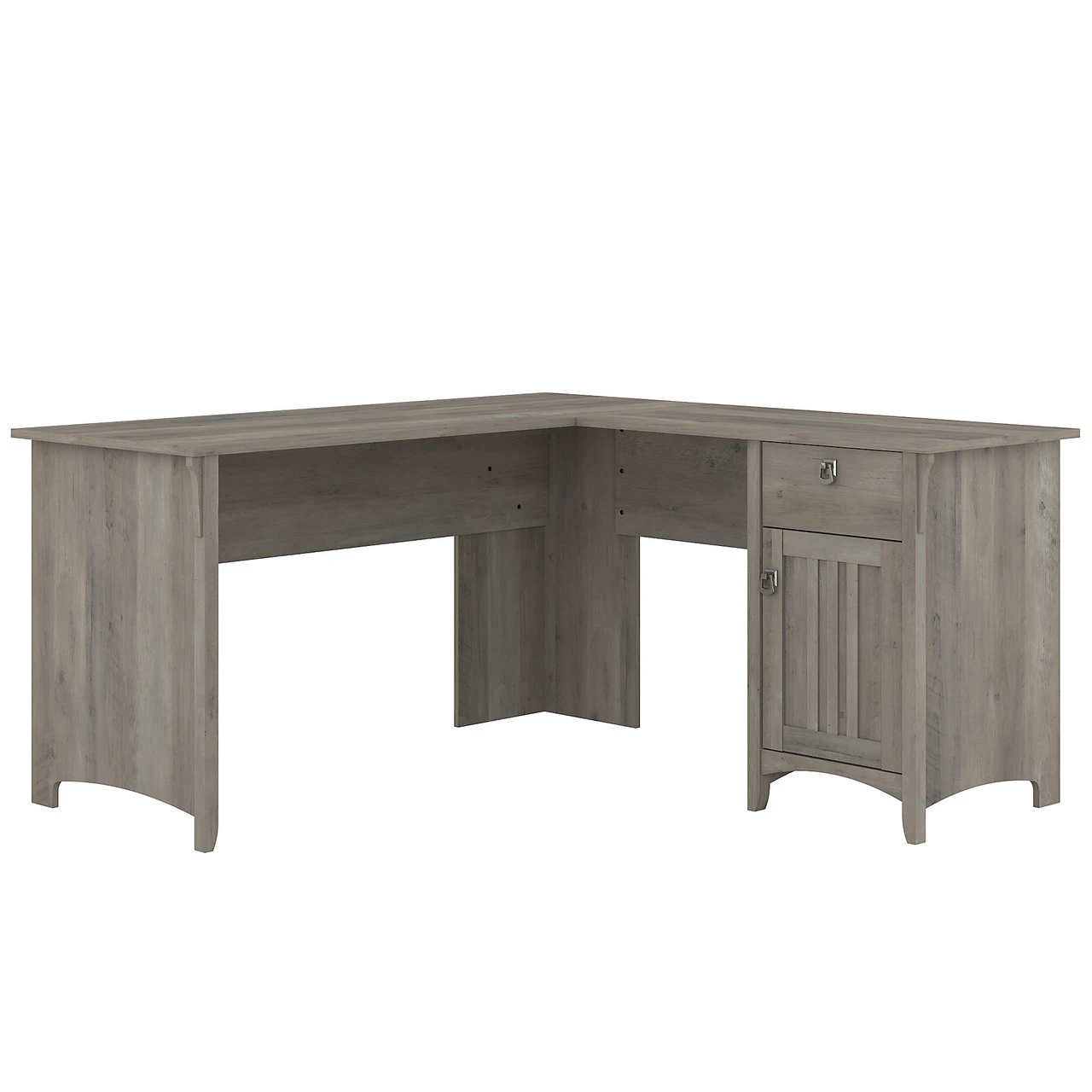 Bush Furniture Salinas Collection L-Shaped Desk With Storage Driftwood Gray - SAD160DG-03 - Image 2