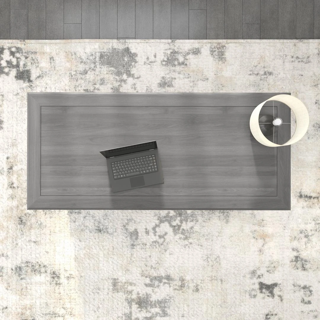 Bush Saratoga Collection Executive Desk And Bookcase Set Modern Gray - SAR003MG - Image 6