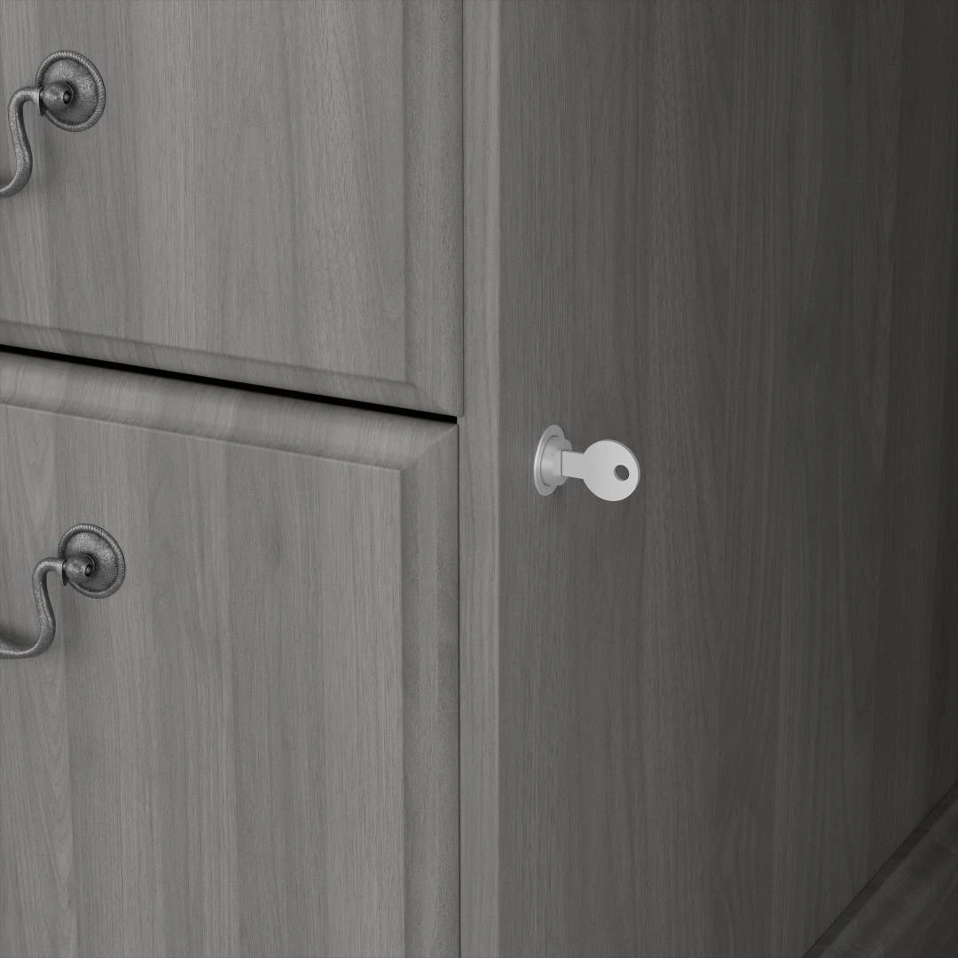 Bush Saratoga Collection Executive Desk And Bookcase Set Modern Gray - SAR003MG - Image 8