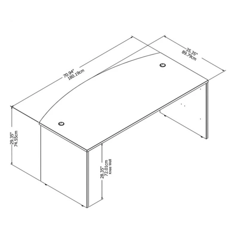 Bush Business Furniture Studio C Bow Front Desk 72" Black Walnut - SCD172BW - Image 2