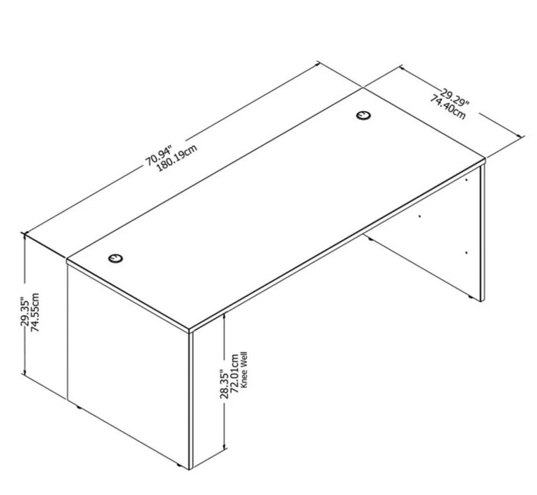 Bush Business Furniture Studio C Desk 72" White - SCD272WH - Image 3