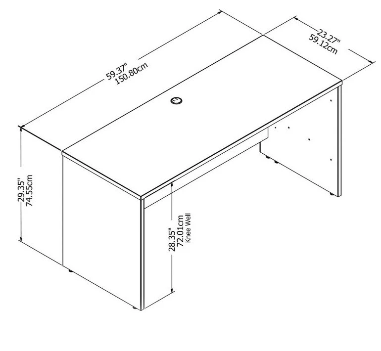 Bush Business Furniture Studio C Credenza Desk 60" Storm Gray - SCD360SG - Image 3