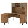 Bush Furniture Somerset 60W L Shaped Desk With Hutch Fresh Walnut - SET002FW