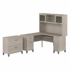 Bush Furniture 60W L Desk W Hutch And Lateral File - SET008SO