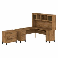 Bush Furniture 72W L Desk W Hutch And Lateral File - SET009FW