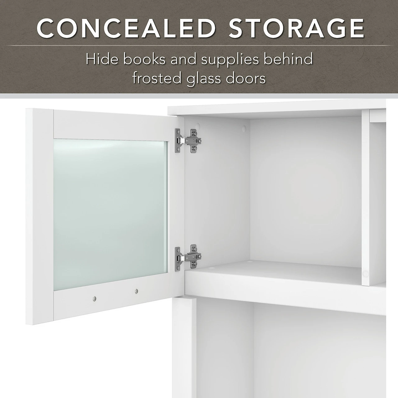 Bush Furniture Somerset 72W L Shaped Desk W Hutch And Lateral File Cabinet White - SET009WH - Image 8