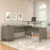 Bush Furniture Somerset 72"W Sit-to-Stand 3-Position L-Shaped Desk Ash Gray - SET014AG