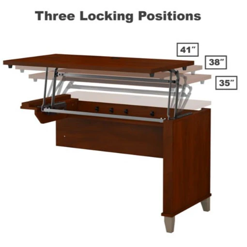 Bush Furniture Somerset 72"W Sit-to-Stand 3-Position L-Shaped Desk With Hutch Hansen Cherry - SET015HC - Image 5