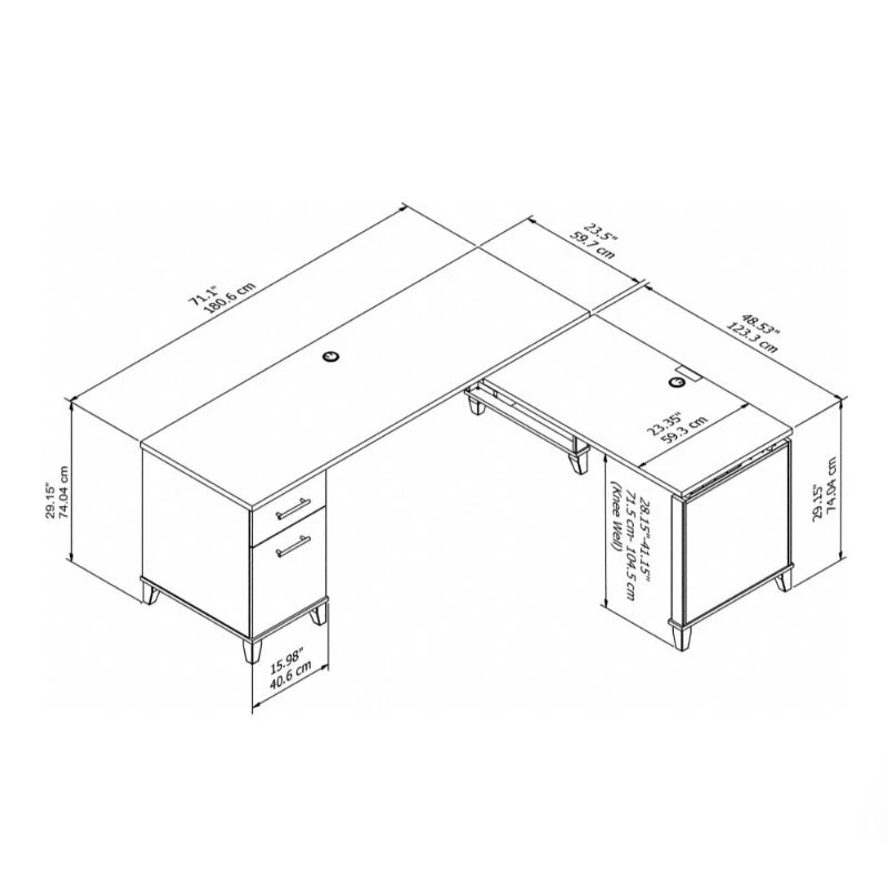 Bush Furniture Somerset 72W 3 Position Sit To Stand L Shaped Desk Platinum Gray - SET014PG - Image 4