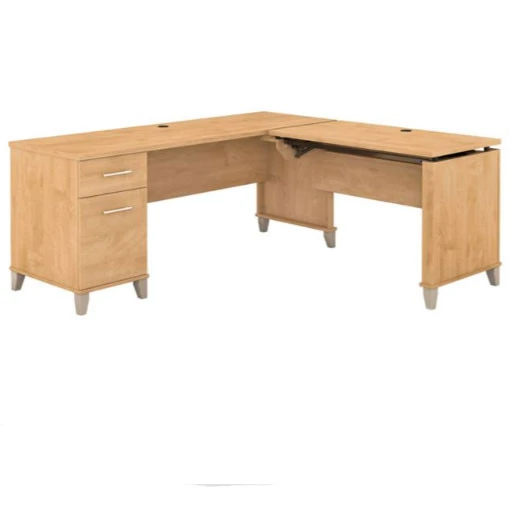 Bush Furniture Somerset 72"W Sit-to-Stand 3-Position L-Shaped Desk Maple Cross - SET014MC - Image 4