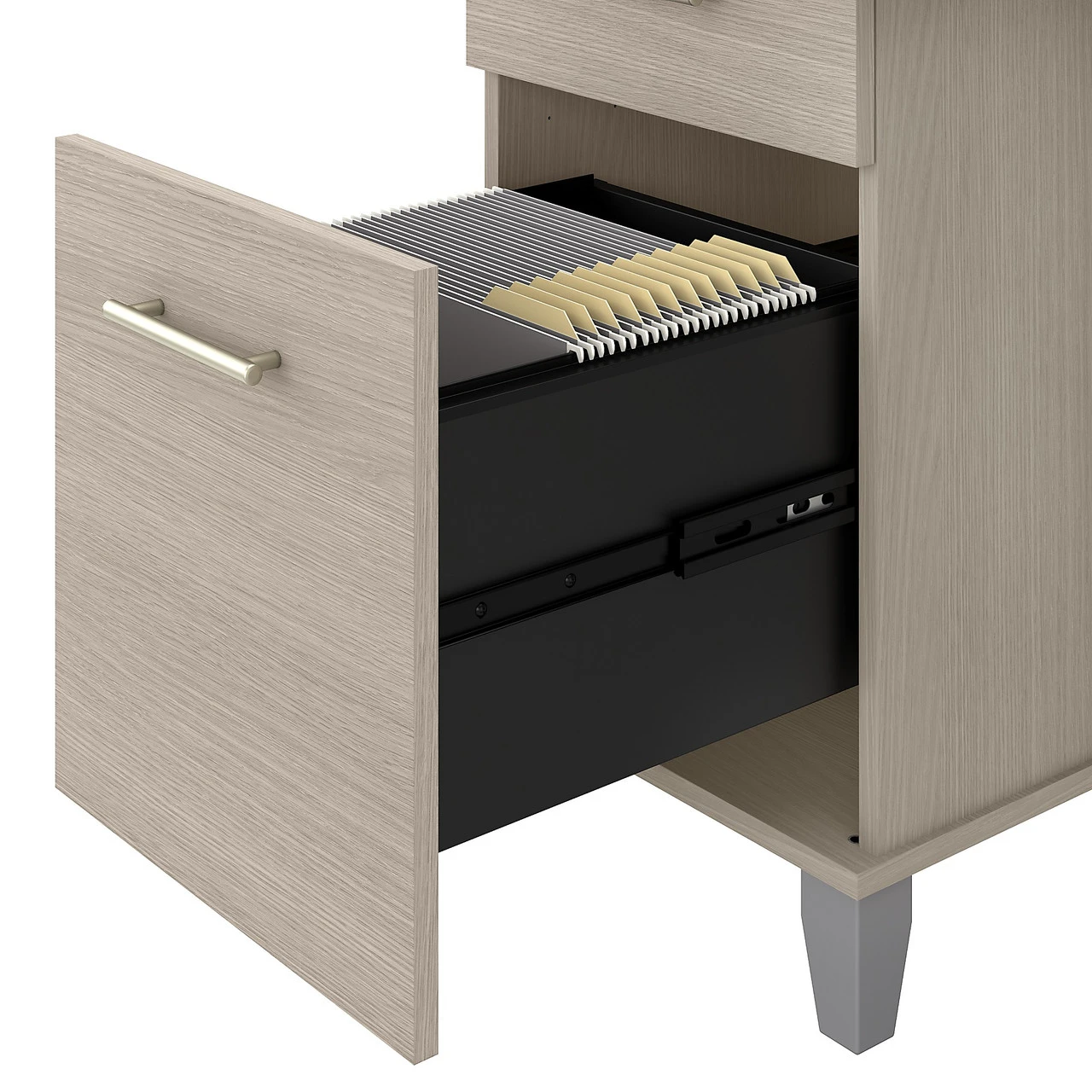 Bush Furniture Somerset 72W Office Desk With Drawers And Hutch In Sand Oak - SET018SO - Image 6