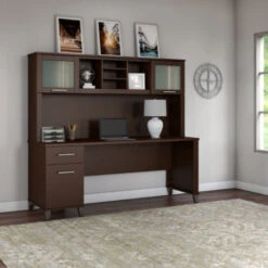 Bush Furniture Somerset 72"W Desk With Hutch - SET018MR