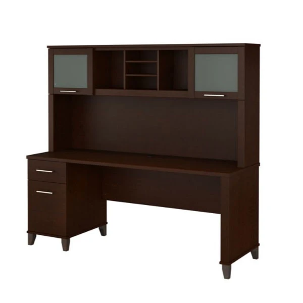 Bush Furniture Somerset 72"W Desk With Hutch - SET018MR - Image 3
