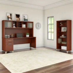 Bush Furniture Somerset 72"W With Hutch And Bookcase - SET020HC