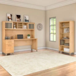 Bush Furniture Somerset 72"W With Hutch And Bookcase - SET020MC