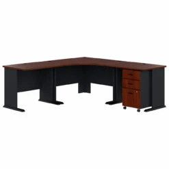 Bush Series A Corner Desk With 3 Drawer Mobile Pedestal Hansen Cherry - SRA041HCSU