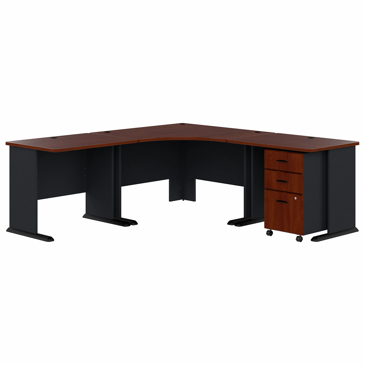 Bush Series A Corner Desk With 3 Drawer Mobile Pedestal Hansen Cherry - SRA041HCSU