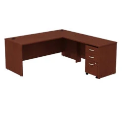 Bush Business Furniture Series C Package L-Shaped Desk 72"W With 48" Return And Mobile File Cabinet Mahogany - SRC001MASU