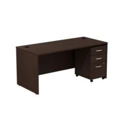 Bush Business Furniture Series C Package Desk With Mobile File Cabinet In Mocha Cherry 66"W X 30"D - SRC015MRSU